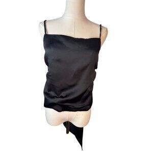 2/$30 ZARA Medium Womens Black Satin Tie-Back Cami Top